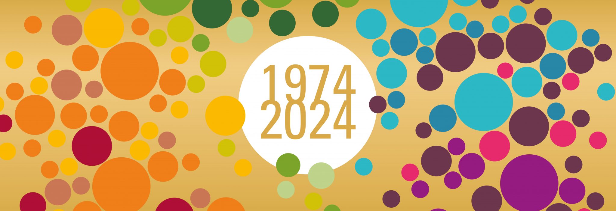 Jahreszahlen 1974 und 2024 zum 50jährigen Jubliäum